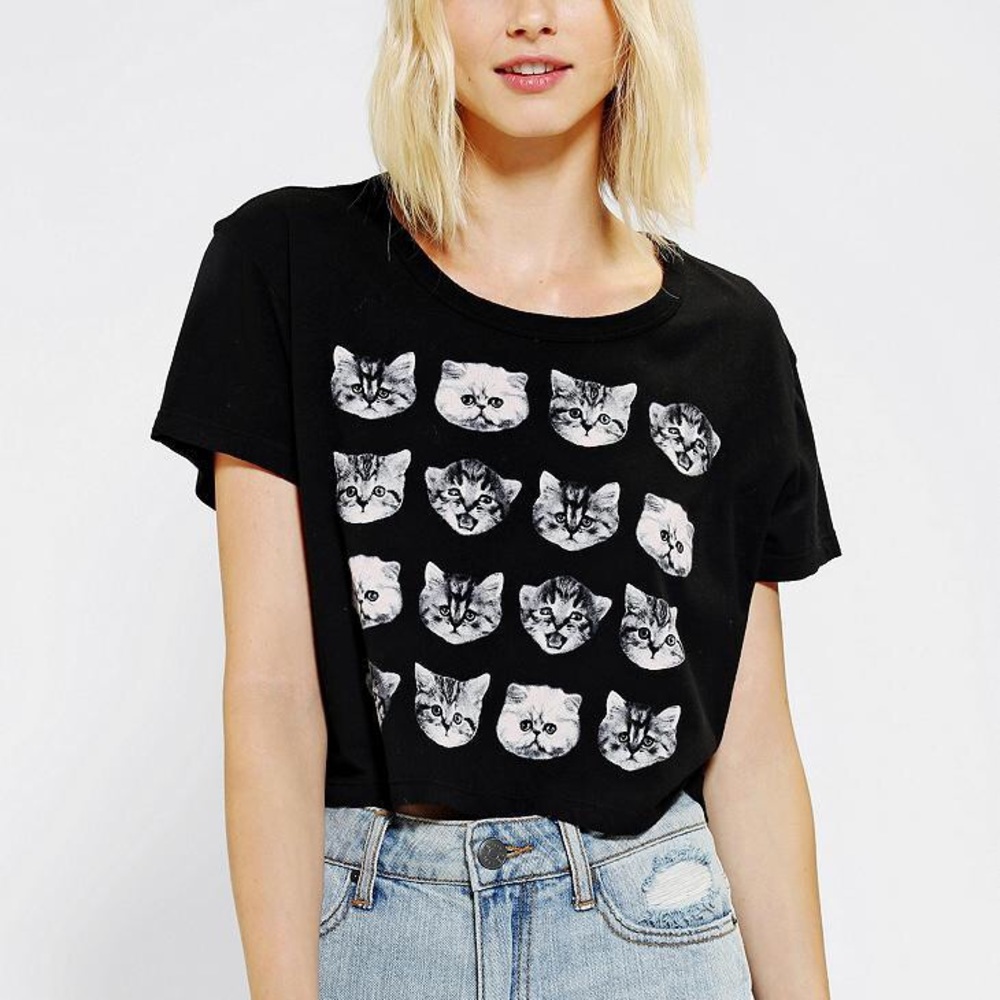 Urban Outfitters Truly Madly Deeply cat crop top